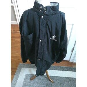 Charles River Apparel  Black All Weather Men's Coat Embroidered Jägermeister LG